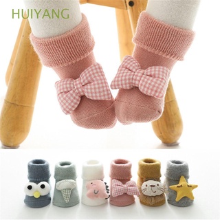 Huiyang calcetines gruesos de dibujos animados Para niñas/calcetines antideslizantes Para bebés/niñas/multicolores (1)