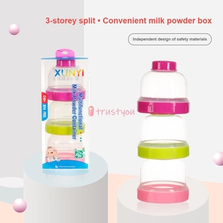 trustyou *3 capas portátil bebé biberón de leche en polvo de almacenamiento de alimentos caja