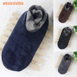 whalesfallhb hombres invierno cálido hogar suave lana gruesa cama calcetín antideslizante zapatilla piso calcetines