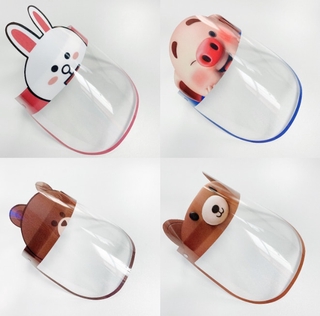 De dibujos animados de los niños de seguridad caras escudos máscaras para los niños de plástico de la cocina Anti aceite máscaras portátil cubierta máscara de plástico transparente caras de seguridad escudos pantalla viseras de repuesto (5)
