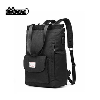 [en Stock] [Leacat] mochila de mujer impermeable elegante portátil mochila 13 13.3 14 15.6 pulgadas coreano moda Oxford lona USB College mochila bolsa femenina para mujeres (2)