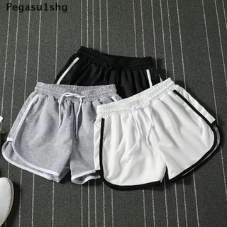 [pegasu1shg] mujer verano deportes cintura elástica pantalones cortos casual playa pantalones cortos calientes (1)