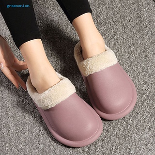 invierno de las mujeres antideslizantes casa zapatillas impermeable caliente de felpa piso de deslizamiento en los zapatos (3)