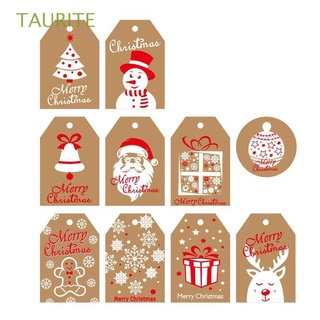 TAURITE DIY Christmas Tag Elk Gift Wrapping Hang Tags Party Cards Santa Claus Christmas Tree Kraft Paper Xmas Decoration Wrapping Supplies Christmas Labels