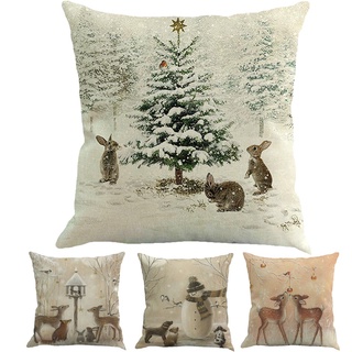 Christmas Printing Dyeing Sofa Bed Home Decor Pillow Cover Cushion Cover 4PCS