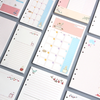 A6 A5 Loose Leaf Paper Notebook 6 Holes Inside Refill Monthly Weekly Planner Inner Page (2)