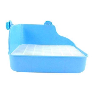 2x conejo caja de inodoro bandeja mascotas hámster interior orinal entrenador cobaya azul