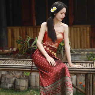 Ju Jingyi mismo estilo Xishuangbanna Dai ropa de una pieza falda tuozhuang foto Internet celebrit