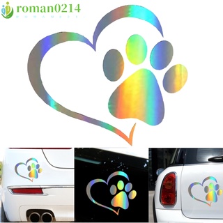 roman0214 3D Funny Cute Cat Paw Print Dog Paw Print Vinyl Window Bumper Sticker Car Decoration Sticker