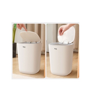 ILOVEHMM Cleaning Tool Trash Can Living Room Garbage Can Dustbin Creative Contrast Color Flip Home Waste Bin/Multicolor (9)