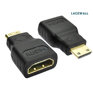 ❤Lacewall HDMI compatible Mini macho tipo C A HDMI compatible estándar hembra tipo A convertidor conector adaptador