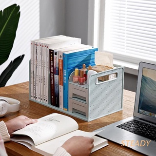 STEADY Creative Book Stand Desktop Multifunction Bookshelf Storage Rack Office Drawer File Shelf Holder