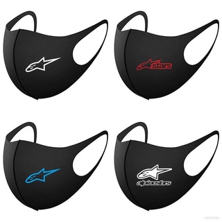 Alpinestars Motocicleta Logo Diseño Máscara Cara Negro Unisex Lavable Y Reutilizable Coreano Moda Suave Hielo Seda Algodón