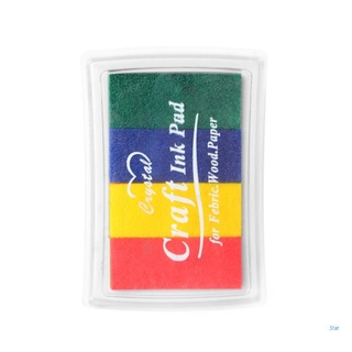 Stat 4 Colores De Impresión De Dedo Craft Almohadillas De Sello Lavable Tinta Arco Iris DIY Multicolores
