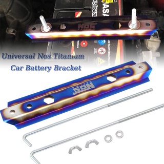 Nos Burnt Blue Billet aluminio coche Universal batería amarre soporte soporte soporte soporte barra sujetar soporte ajuste 14 cm 19 cm