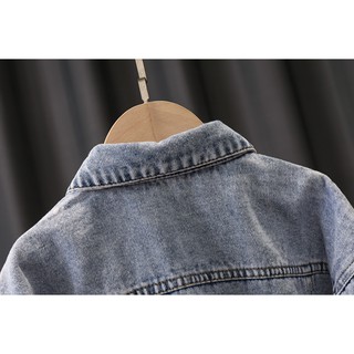 2021 otoño nuevos niños moda simple y versátil chaqueta de mezclilla botón de los niños chaqueta coreana (9)