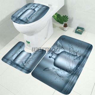 ON SALE Water Modern Bathroom WONDERLAND Bottle Shower Curtain&3PCS Mat Set Toilet Cover 180*180CM