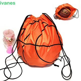 Ivanes portátil bolsa de baloncesto al aire libre bolsa de malla bolsa de baloncesto cubierta de almacenamiento mochila de fútbol playa mochila Unisex voleibol bola deportes cordón bolsa/Multicolor