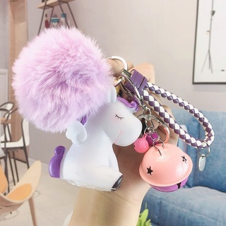 Nuevo unicornio llavero muñeca creativa bolsa de felpa colgante mujer coche llavero (4)