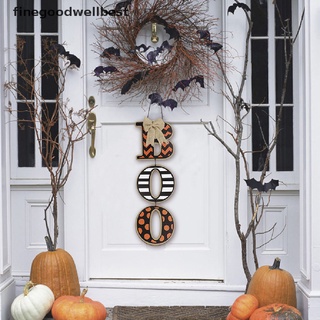 fgwb 1 pieza de madera signo de halloween boo letras colgantes de la junta de la puerta de la placa caliente