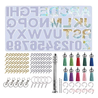 XIA 1 Set de cristal de resina epoxi molde alfabeto letra número colgantes de fundición molde de silicona DIY artesanía joyería herramientas (1)