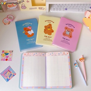 creatuous escuela papelería cuaderno mensual pastel oso nuevo calendario semanal plan diario libro de regalo 2021 diario/multicolor
