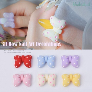 KHALILAH 2Pcs DIY Nail Jewelry Lovely Bow Ornaments 3D Bow Nail Art Decorations Charms Japanese Style Manicure Accessories Cartoon Resin Bowknots