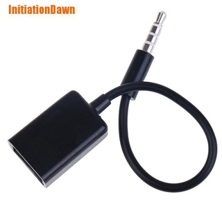 Initiationdawn> conector de Audio auxiliar macho de 3.5 mm a Usb 2.0 hembra convertidor Cable Cable coche Mp3 (1)