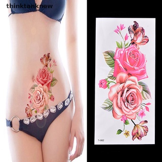 th5cl New Fake Temporary Tattoo Sticker Pink Rose Flower Arm Body Waterproof Women Art, Martijn