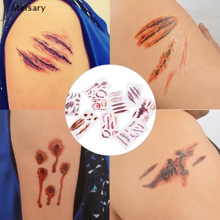 [Mei] 6 pzs calcomanías para tatuajes de Halloween sangrientas/decoración para fiestas de Halloween/decoración MY584