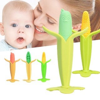 Bebé plátano en forma de maíz mordedor de grado alimenticio de silicona libre de BPA seguro Durable mango diseño 3D bebé Molar juguetes