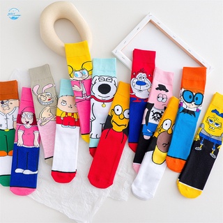 calcetines de algodón con dibujos animados de conejo/pato/calcetines de tela transpirable divertidos