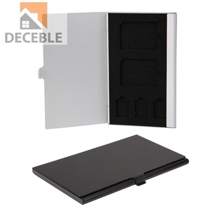 Deceble Aluminio 2 SD + 3TF Micro Tarjetas Pin Caja De Almacenamiento Titular