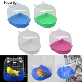 Fvuwtg Plastic Bird Water Bath Box Bathtub Parrot For Parakeet Hanging Bowl CL