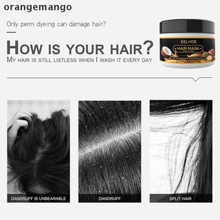 orangemango eelhoe 50g aceite de coco cuidado del cabello máscara rizado cabello lofting reparaciones raíces crema cl