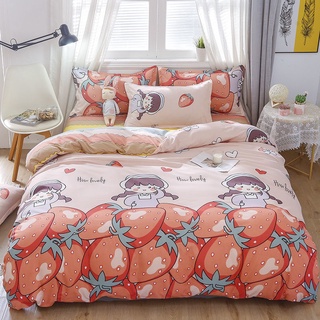 Lavada cama de algodón de cuatro piezas individual y doble estudiante suministros dormitorio de tres piezas edredón cubierta de la sábana (1)