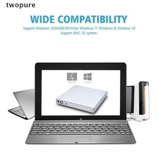 [twopure] USB External CD-RW Burner DVD/CD Reader Player for Windows Mac OS Laptop Computer [twopure]