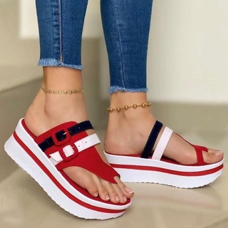Las mujeres zapatillas zapatos de las mujeres 2021 nueva cuña plataforma sandalias señoras verano Clip dedo del pie Casual chanclas mujeres luz comodidad diapositivas