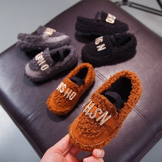 Girls Cotton-Padded Shoes2020New Autumn and Winter Baby Soft Bottom Gommino Fleece-Lined Thickened Korean Style Children's Princess Fluffy Shoes