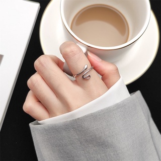 smallbrainssuper encantadora forma de serpiente abierta ajustable anillo de dedo para las mujeres simple anillo joyería sbs (4)