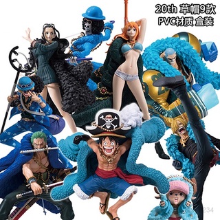 One Piece 20th Luffy Chopper Brook Zoro Nami FRANKY Robin Sanji Usopp action figure PVC dolls