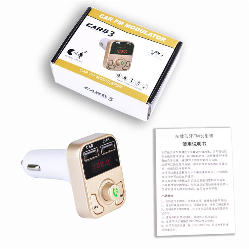 B3 Bluetooth Kit de coche manos libres transmisor FM Radio coche reproductor MP3 cargador USB (9)