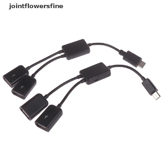Jtff Micro usb/Tipo c A 2 otg dual Hembra Puerto hub cable y Divisor Adaptador Fino