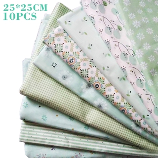 10 piezas de tela de algodón de 25 x 25 cm, retazos de algodón, bricolaje, costura, tela de acolchado