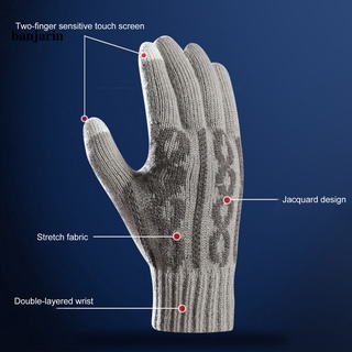 B guantes de dedo completo Unisex de felpa/guantes Jacquard de dedo completo para viajes (3)