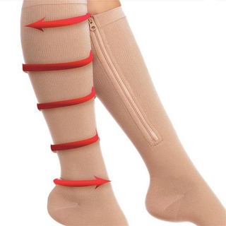 calcetines unisex con cierre elástico para piernas/dedo abierto/calcetines con cremallera