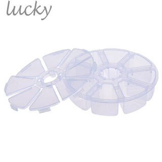Lucky~ caja de almacenamiento pequeña casa redonda cosmética cuentas caso contenedor de escritorio viaje lucky888