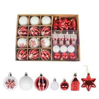 decoración de navidad bola de navidad casa caja de regalo conjunto chris árbol colgante 28