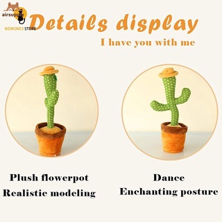 Wriggle Dancing Cactus cantar electrónico divertido juguete de peluche decoración para niños