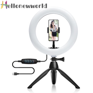 Hellonewworld - lámpara de relleno para Selfie (8 pulgadas, con trípode, Bluetooth, compatible con Control remoto)